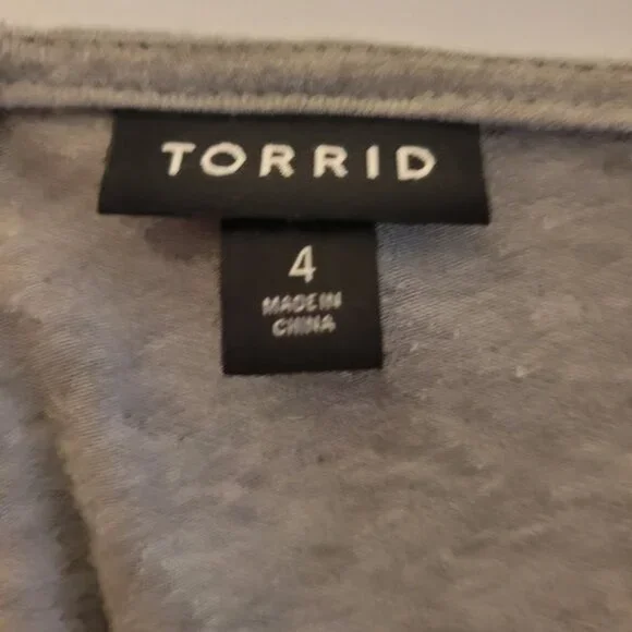 Torrid 4x Gray Floral Knit  Sharkbite Tank Dress - Picture 3 of 4
